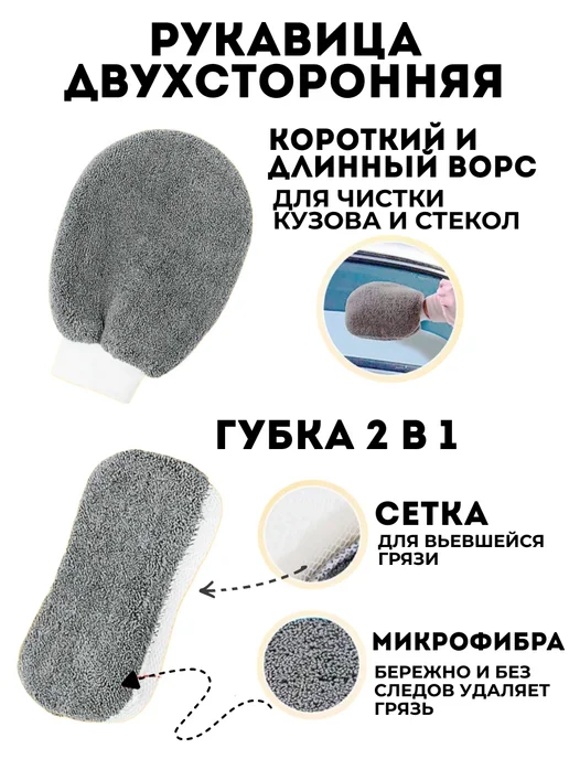 Набор для мойки машины и детейлинга, подарок мужчине, 9 в 1, 9 шт, фото 4