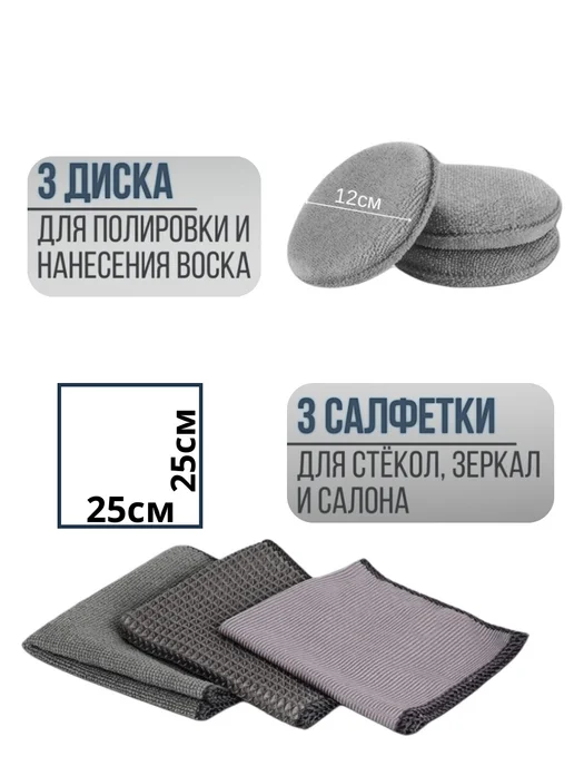 Набор для мойки машины и детейлинга, подарок мужчине, 9 в 1, 9 шт, фото 5