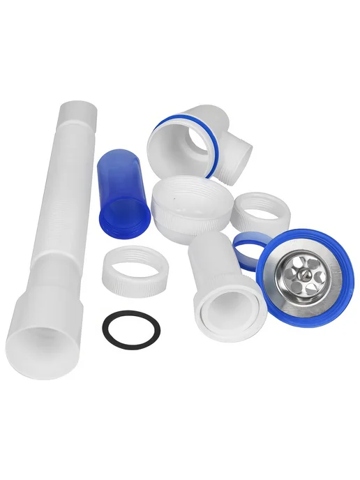 Сифон для раковины с выпуском и гибким соединением VIRPLAST, вариант, фото 4
