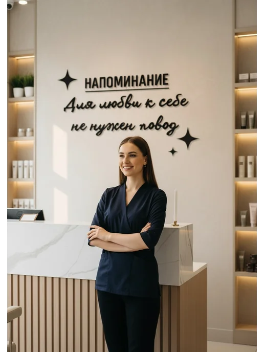 PADARUNAK.BRAND Надпись для салона красоты Для любви к себе не нужен повод, черный, фото 3