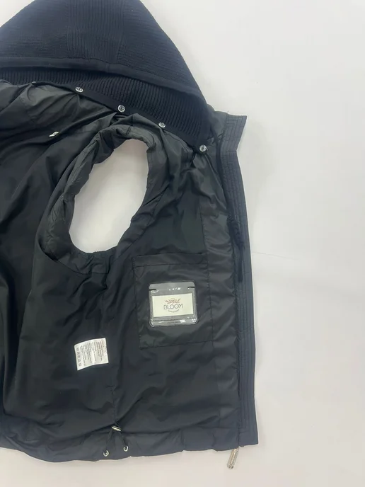 BLOOM Fashion Жилет утепленный стеганый большие размеры, черный, фото 4