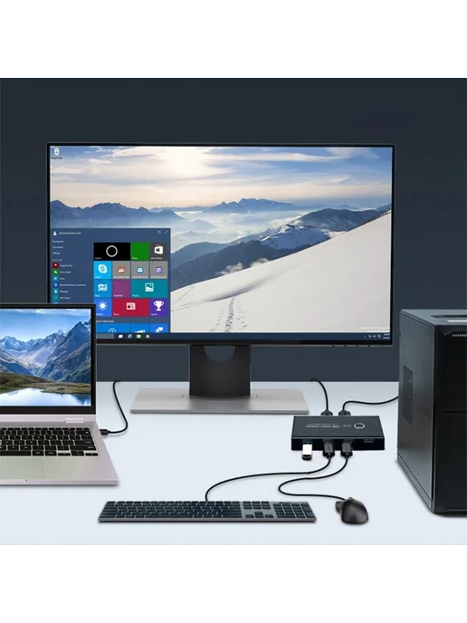 USB 3.0 коммутатор для 2 ПК, 4 порта, мышь, клава, принтер, вариант, фото 8