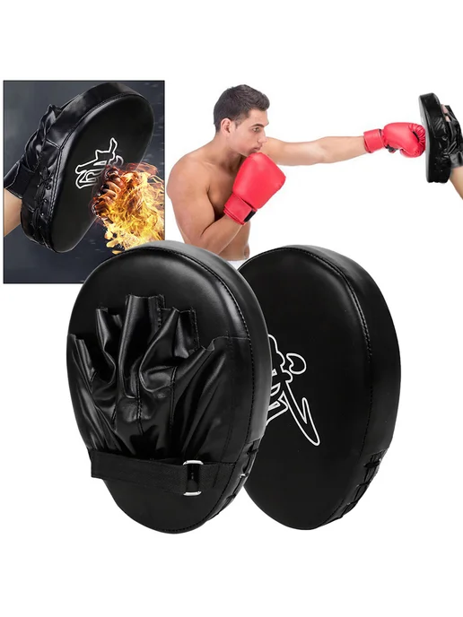 Митти для бокса и ММА из PU кожи, стойкие, чёрные, черный, фото 2