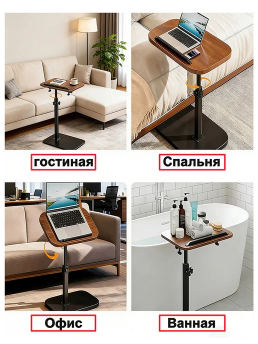 Подъемный кофейный столик, коричневый, фото 8