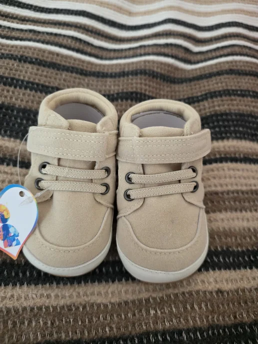 My only Brand Пинетки кеды для новорожденных с подошвой, бежевый, фото 2