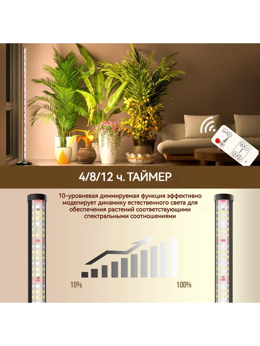 GrnSprX Напольная фитолампа с таймером и пультом, 180CM, вариант, фото 6