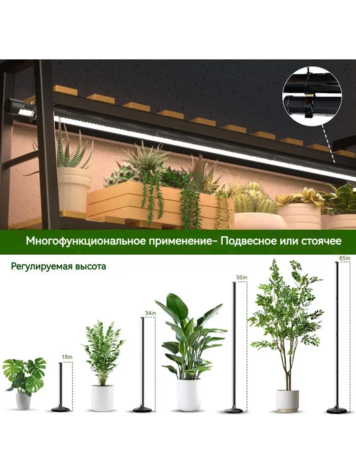 GrnSprX Напольная фитолампа с таймером и пультом, 180CM, вариант, фото 8