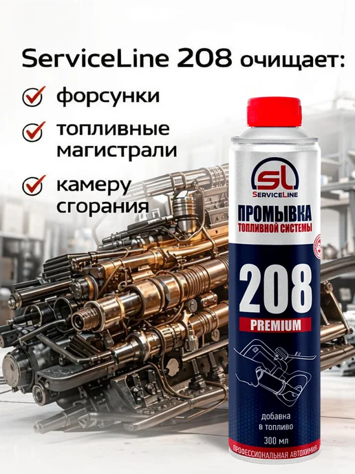 SERVICELINE Промывка топливной системы присадка для авто, вариант, фото 2
