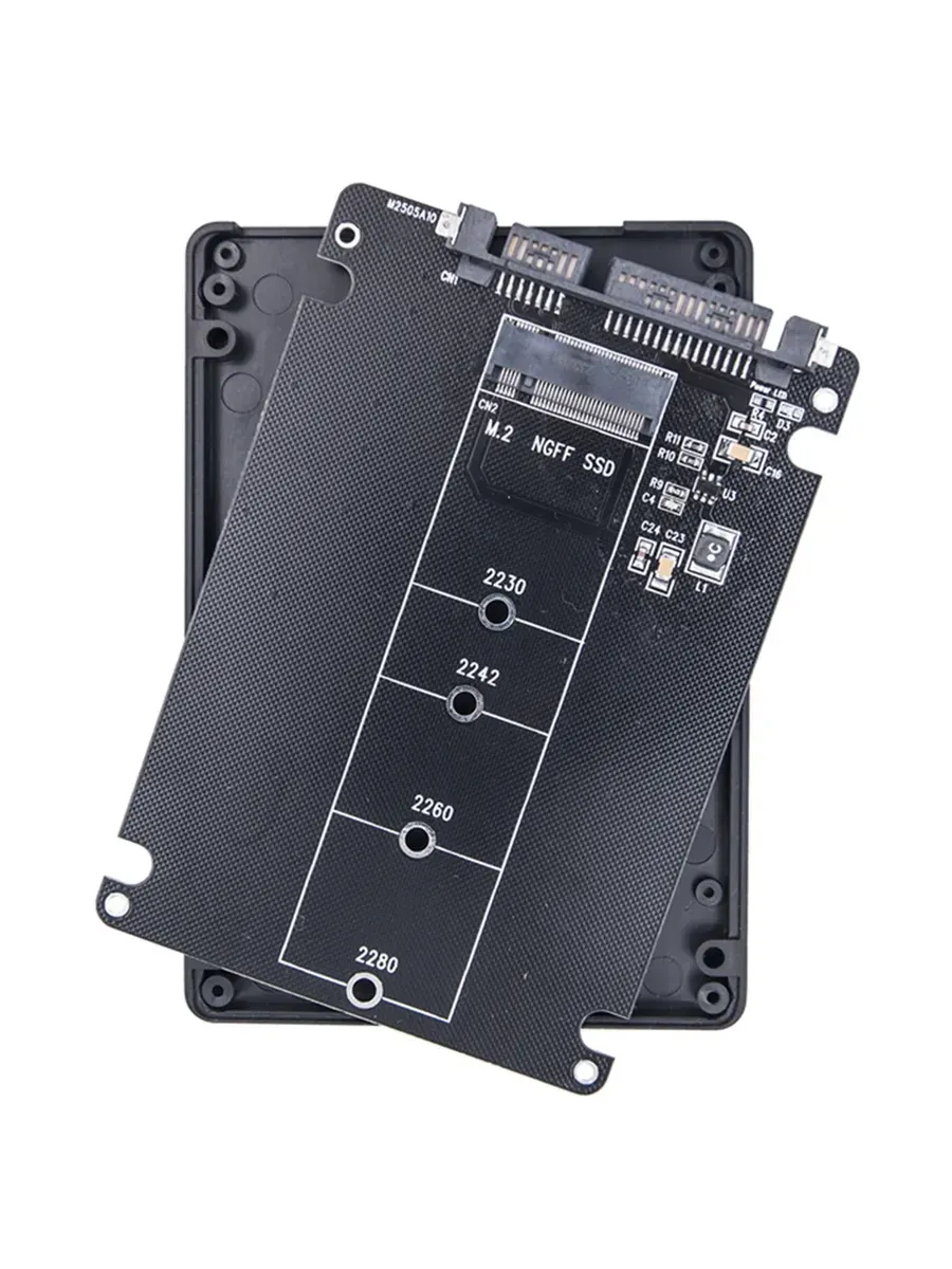 Адаптер в корпусе для M2 SATA SSD в порт SATA