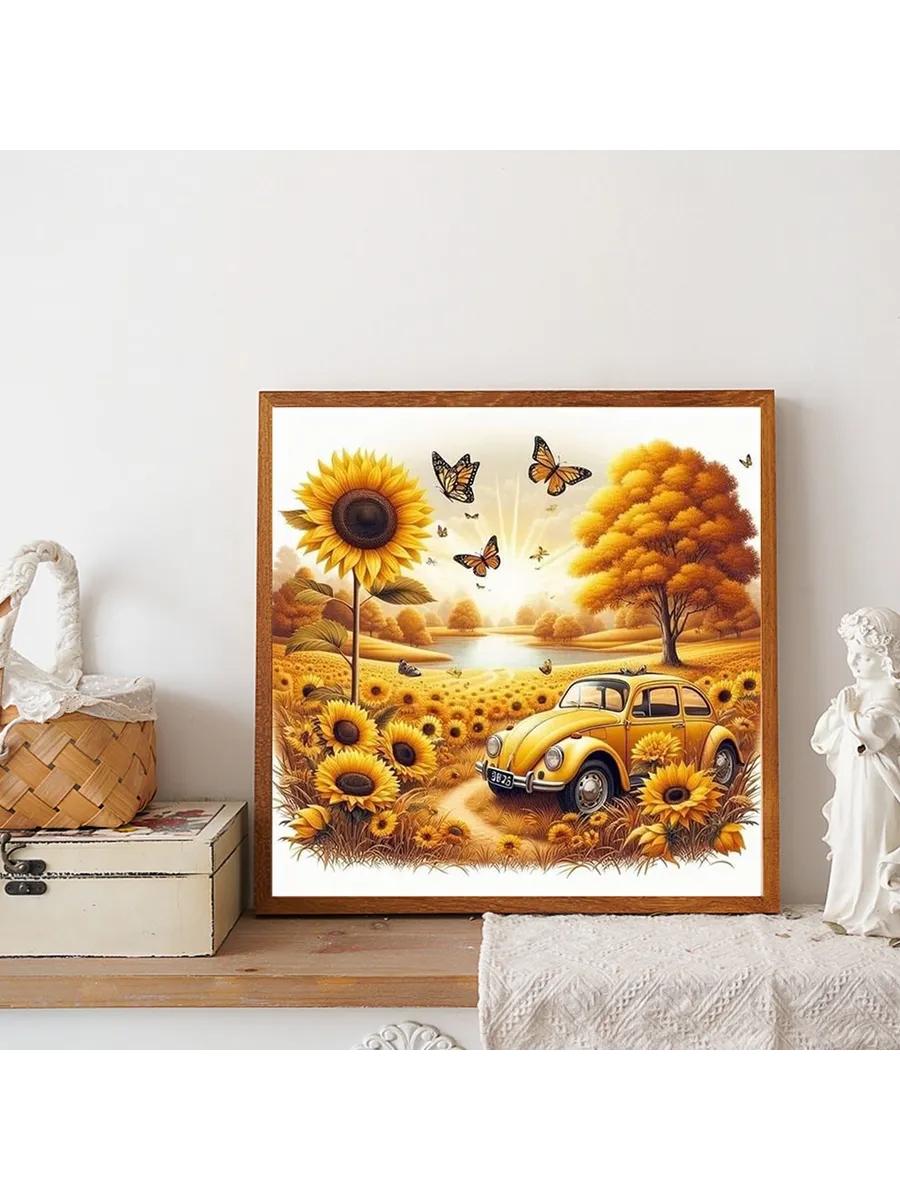 5D DIY подсолнух, полная выкладка, декор для дома 30x30см
