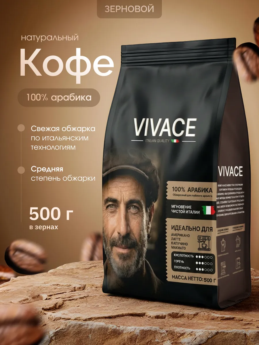Зерновой кофе 100% арабика 500г