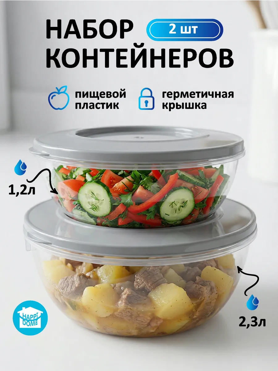 Контейнеры для еды и хранения продуктов с крышкой