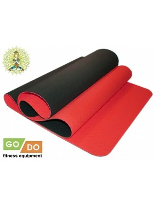 GO DO Коврик для йоги и фитнеса, красный