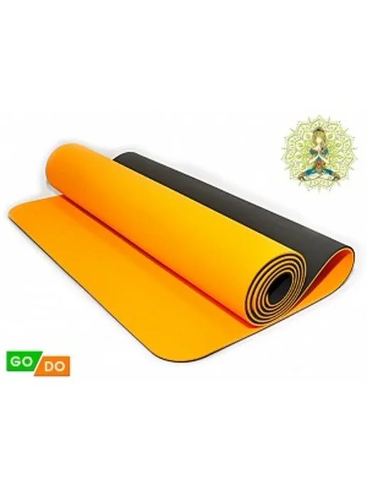 GO DO Коврик для йоги и фитнеса, оранжевый