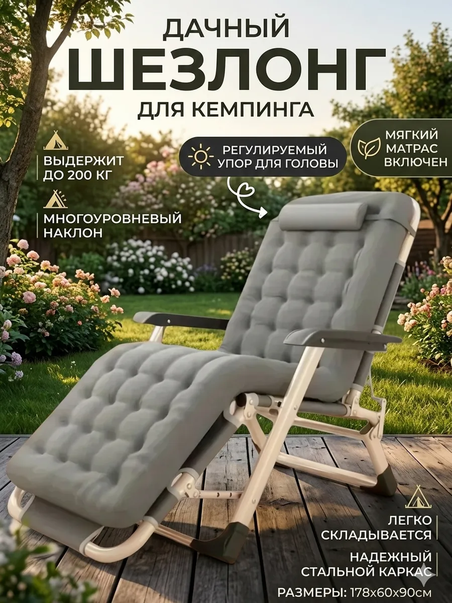 Кресло шезлонг с матрасом