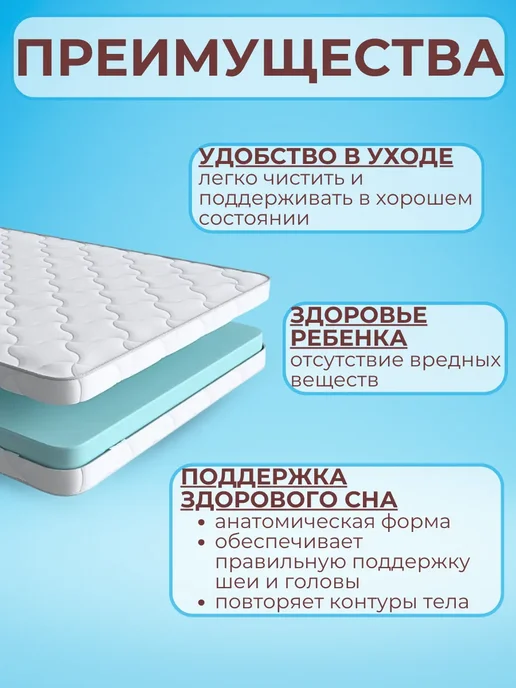 Матрас детский ортопедический 80х160, 90x190, фото 3