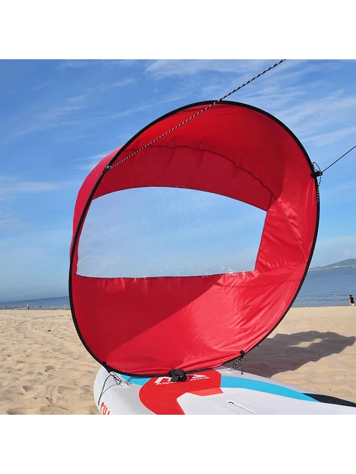 Портативный парус для лодки, виндсерфинг, Downwind, красный, красный, фото 3