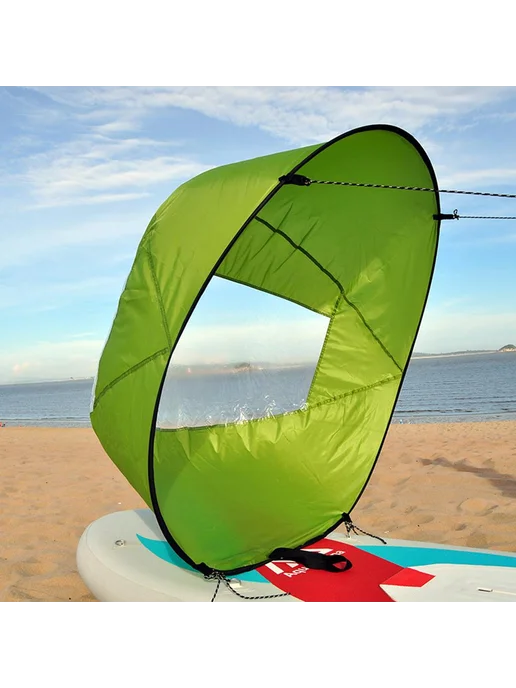 Портативный парус для лодки, виндсерфинг, Downwind, красный, зеленый, фото 3