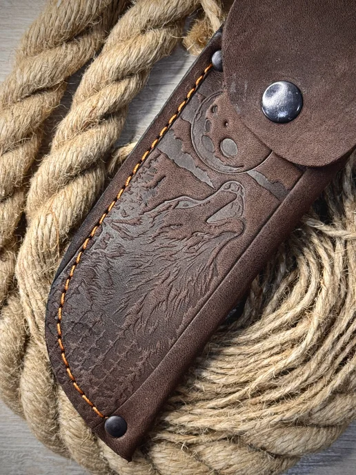 Monsta knives Чехол для ножа из натуральной кожи, коричневый, фото 2