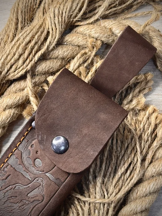 Monsta knives Чехол для ножа из натуральной кожи, коричневый, фото 3