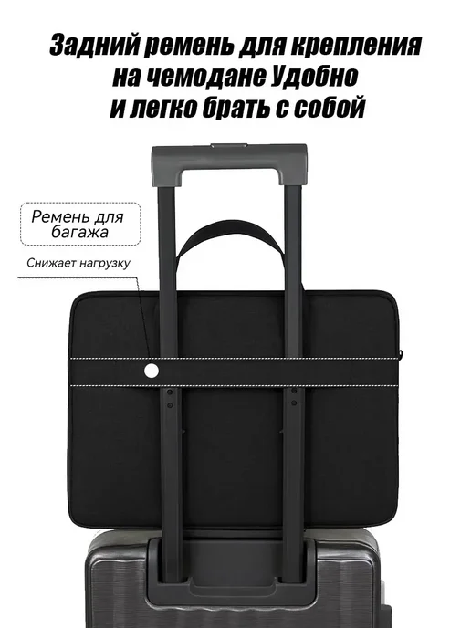 YALAI Сумка для ноутбука 15,6–16 и документов, черный, фото 6