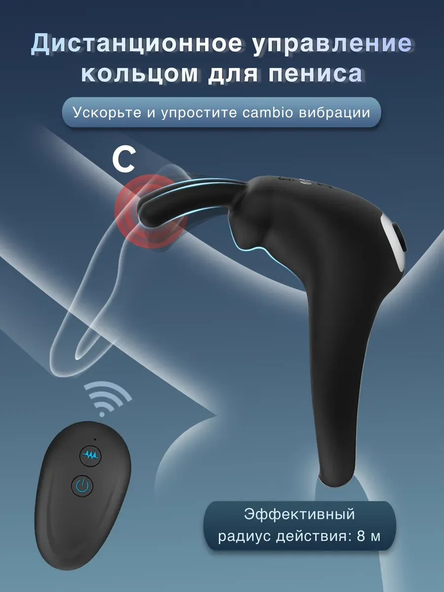 Эрекционное кольцо с стимуляцией клитора 18+