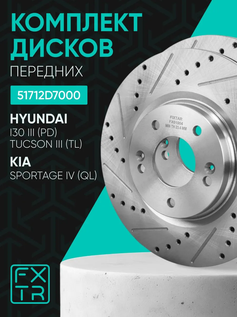 Диски тормозные передние Hyundai Tucson 16- , KIA Sportage