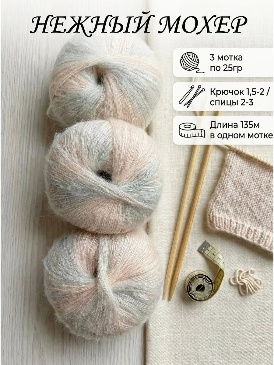 Пряжа мохер