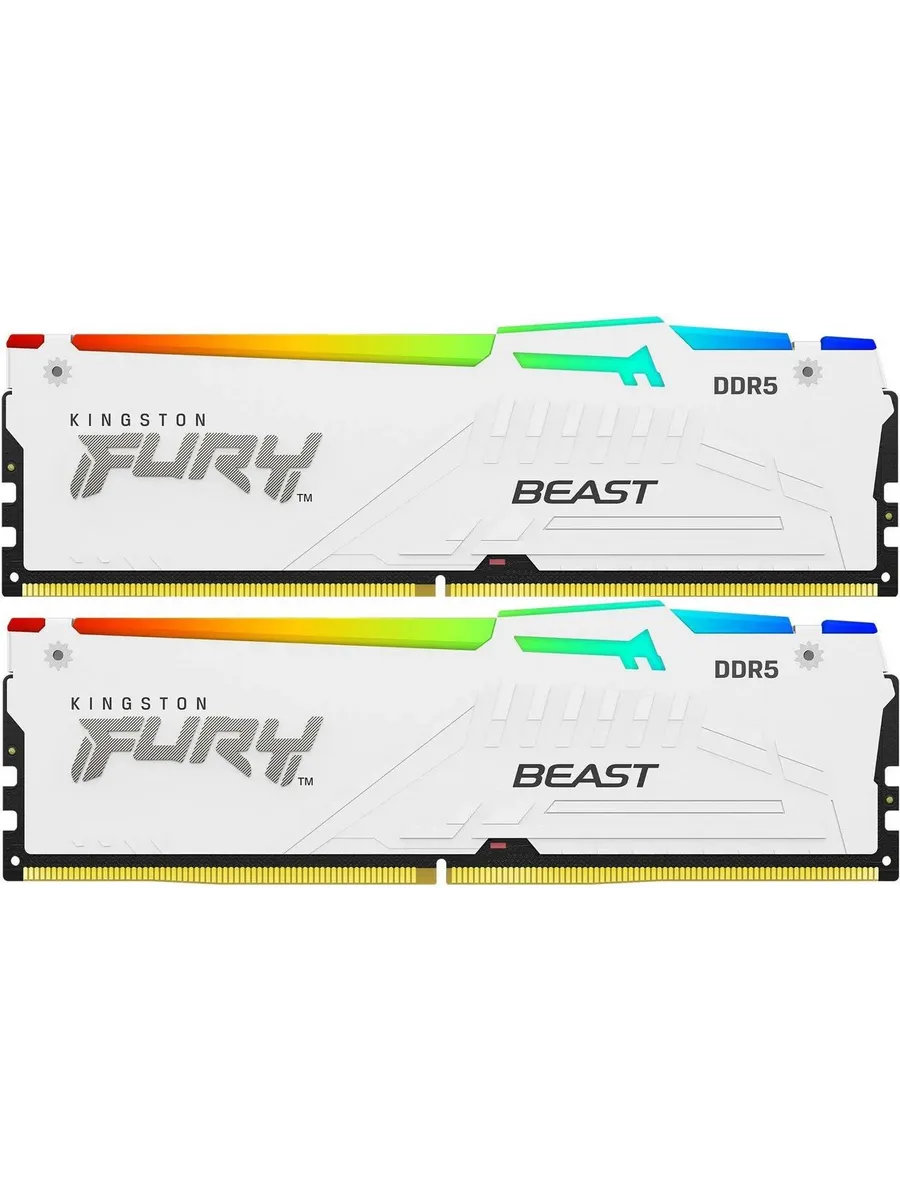 Kingston Оперативная память Fury Beast AMD RGB White DDR5 32 ГБ