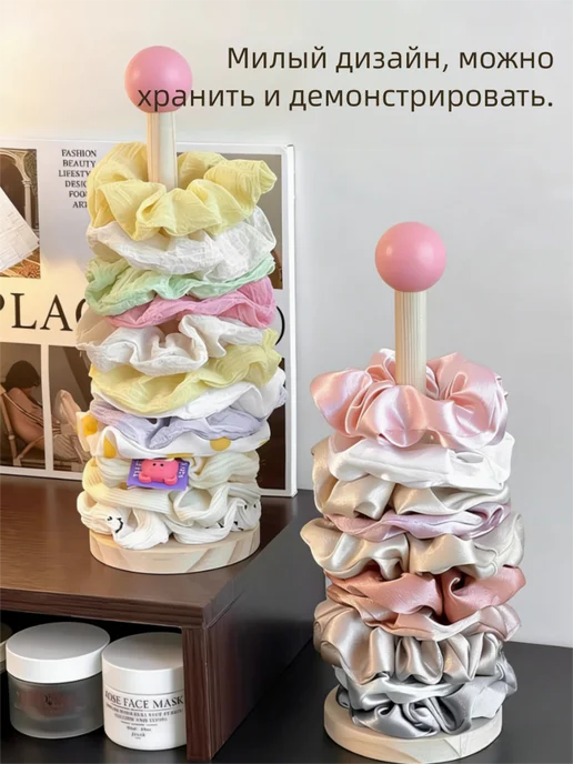 органайзер для резинок и заколок,3 штуки, розовый, фото 2