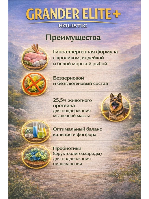 Сухой корм Усатая Страна Grander Elite для собак, 15 кг, фото 5
