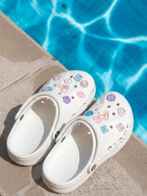 Jibba 16 штук джибитсы на crocs и сабо камни, голубой, фото 2