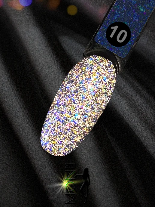 Monique gel-polish Гель лак для ногтей светоотражающий с блестками, вариант, фото 7
