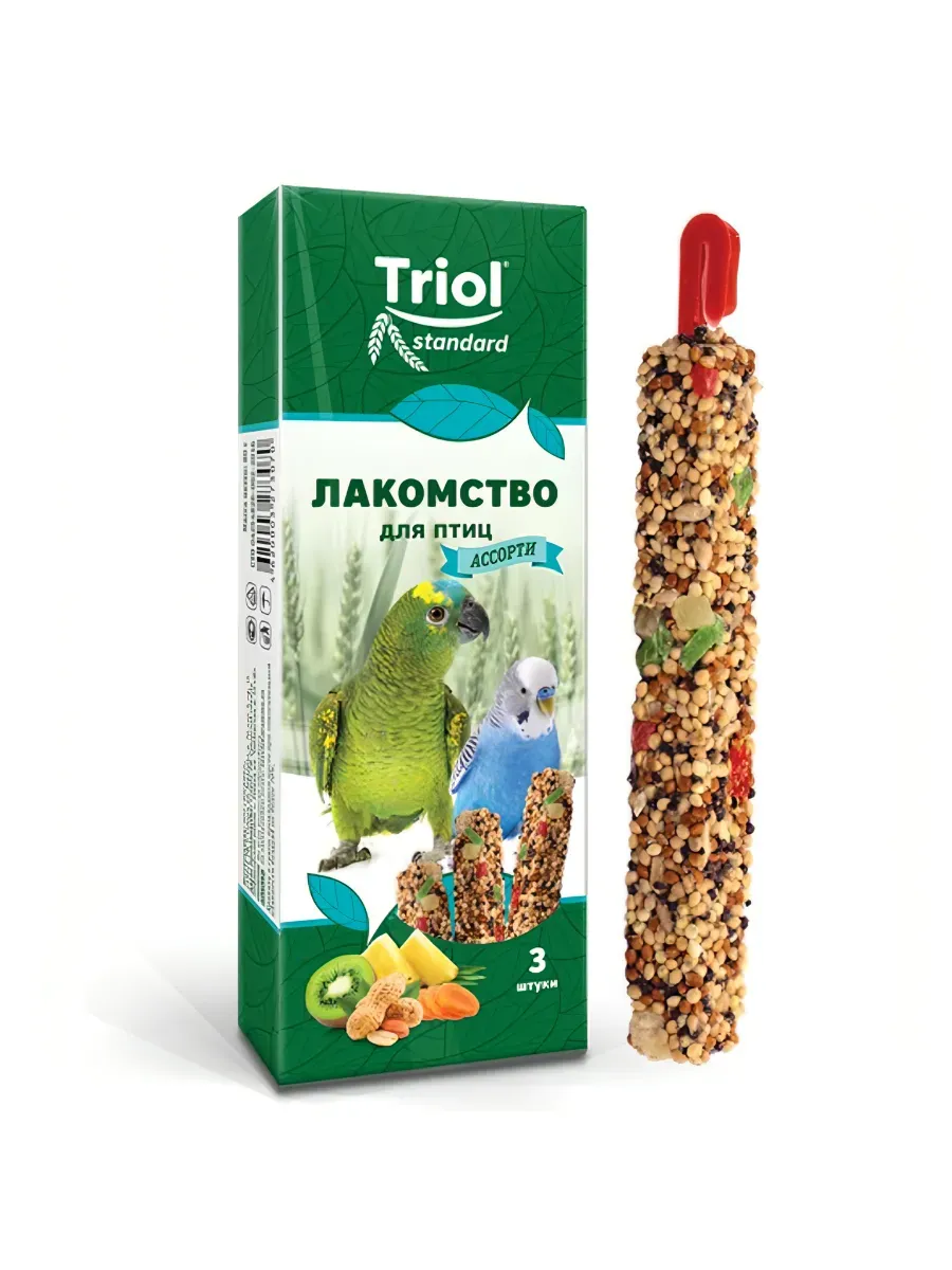 Лакомство для птиц ассорти с фруктами,овощами,орехами 75гр