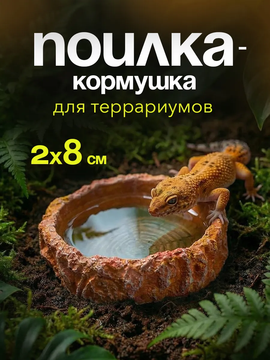 Кормушка-поилка для рептилий "Камень" для террариума