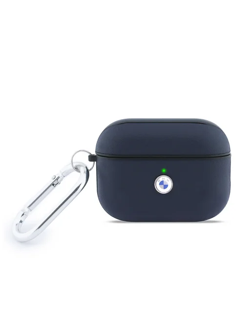 BMW Чехол на беспроводные наушники Airpods Pro 3 из экокожи, синий