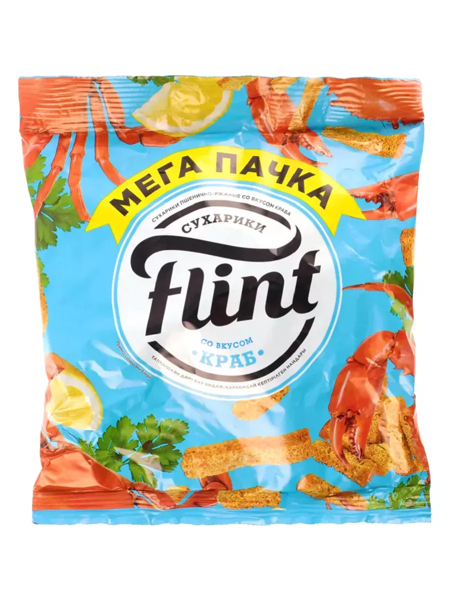 Сухарики Flint пшенично-ржаные со вкусом краба