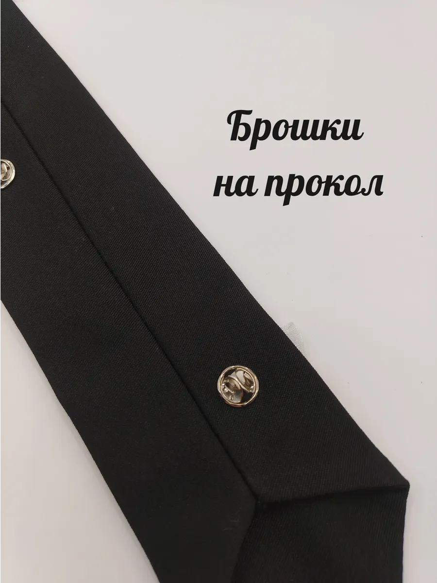Галстук черный корейский стиль для девочки 006-0033Ч