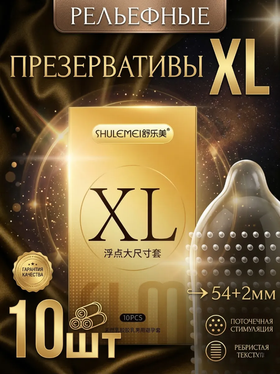 Рельефные презервативы XL