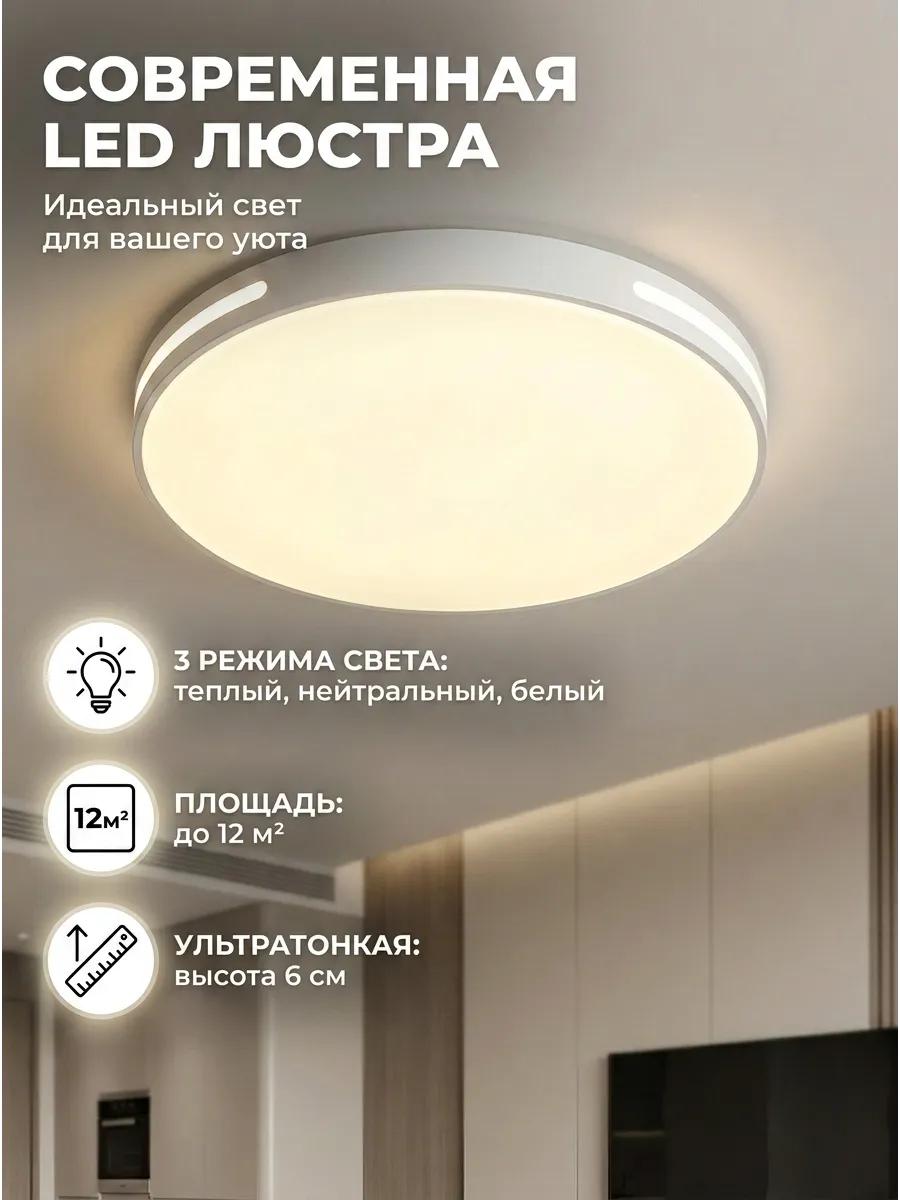 Люстра круглая светодиодная