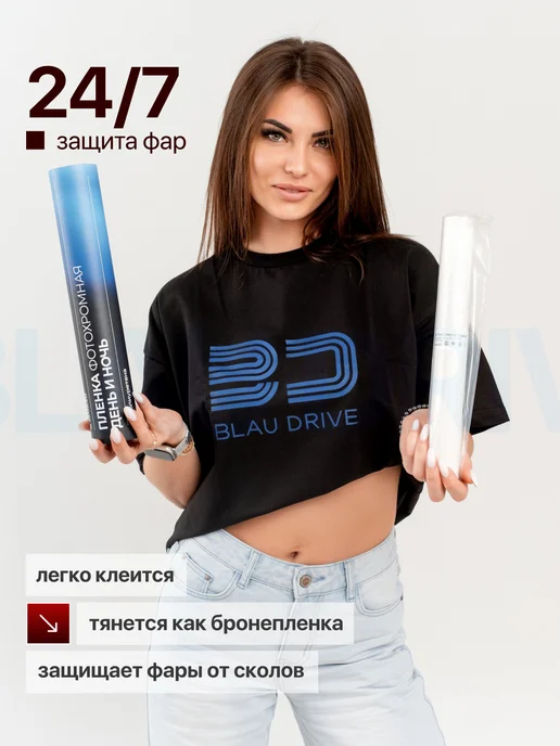 BLAU DRIVE Полиуретановая защитная бронепленка для фар автомобиля, белый, фото 3