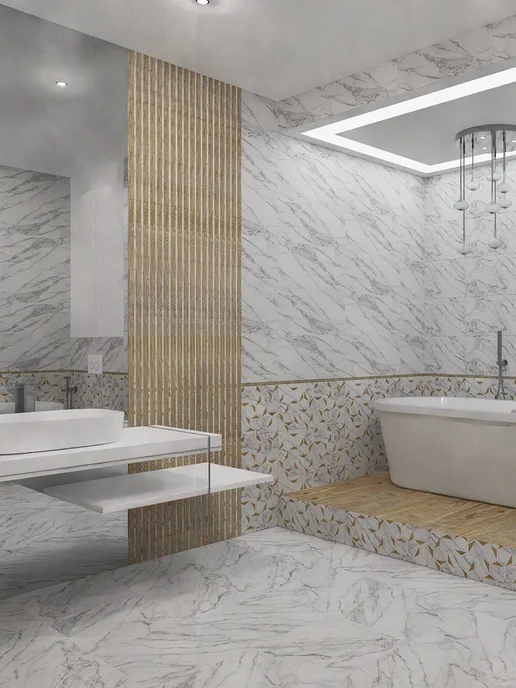 Beryoza Ceramica Плитка для ванной и кухни на пол, белый, фото 6