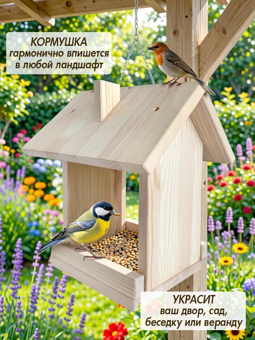 Озадачка Кормушка для птиц и белок, бежевый, фото 6