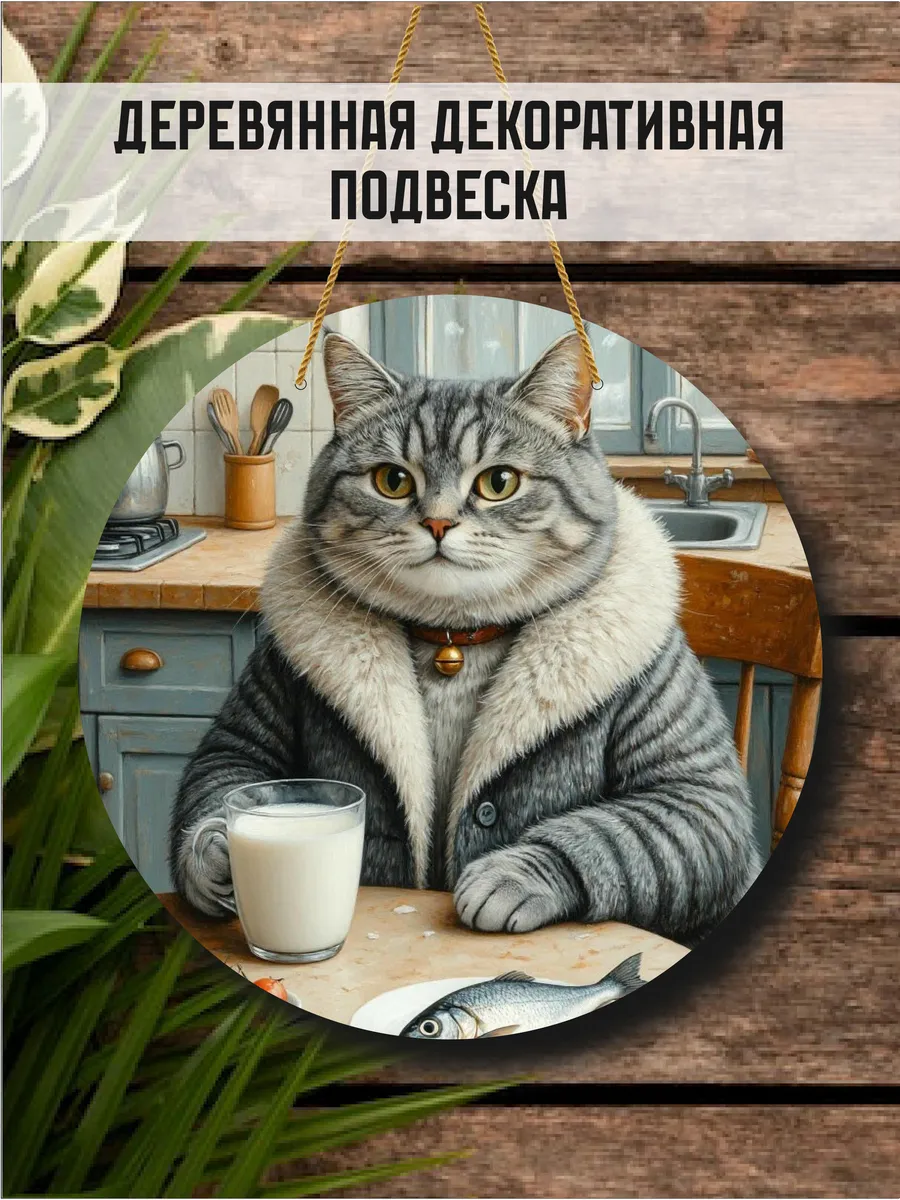 Декоративная подвесная табличка из дерева круглая