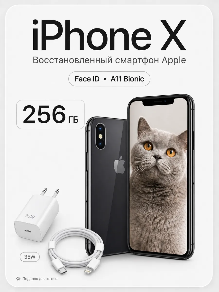 iPhone X 256 ГБ, Восстановленный