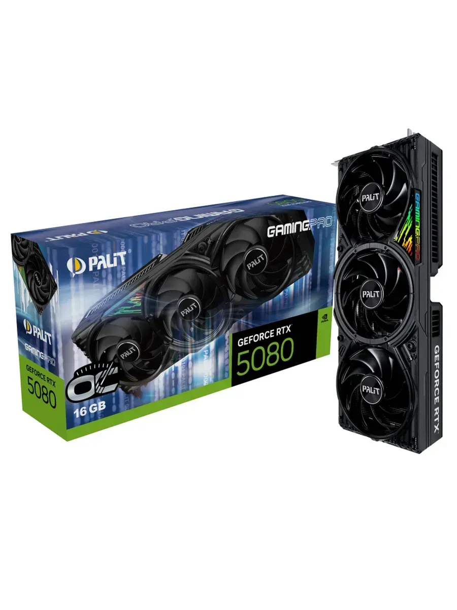 Palit Видеокарта RTX5080 GAMINGPRO OC 16GB (NE75080S19T2-GB2