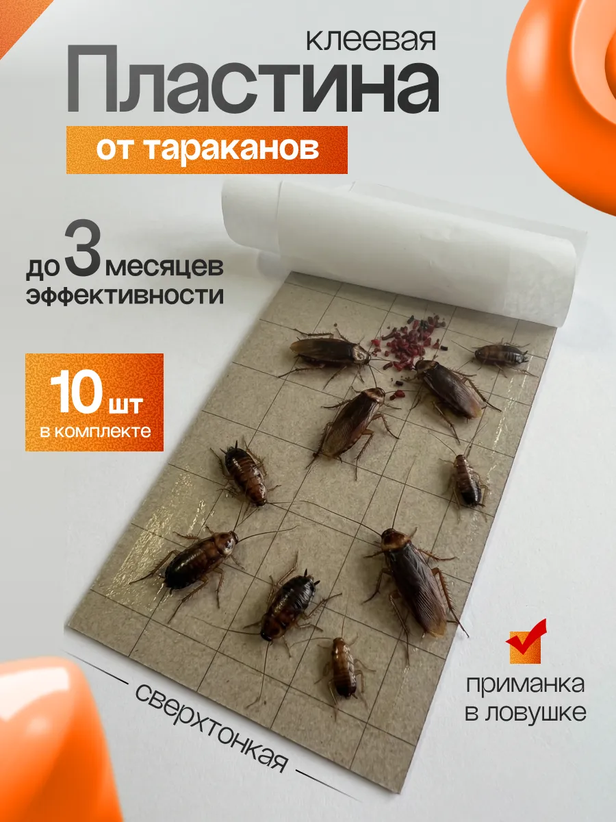 Клеевая пластина, ловушка от тараканов 10 шт.