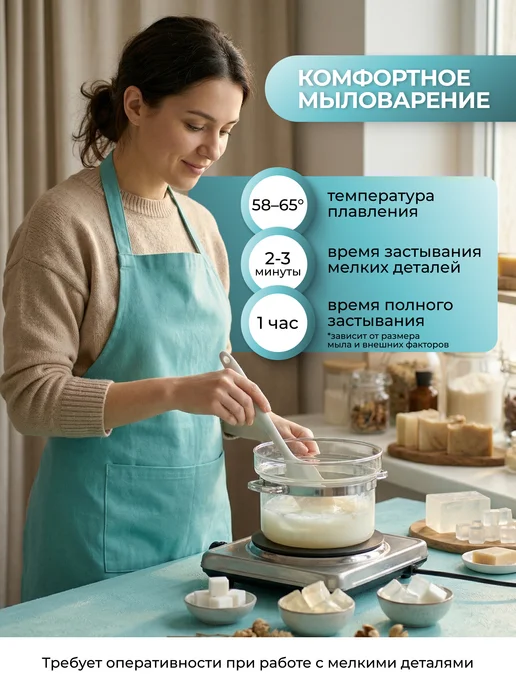 Дети Арт Основа для мыла белая матовая 1 кг, 2 кг, фото 2