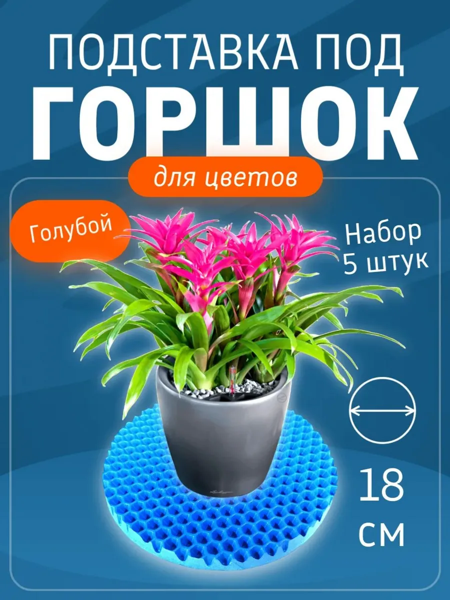 Коврик подставка под цветочный горшок Голубой