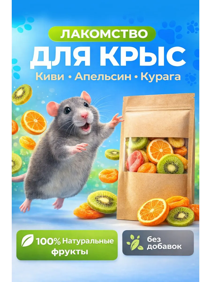 Лакомство для крыс натуральное фруктовое 50 гр